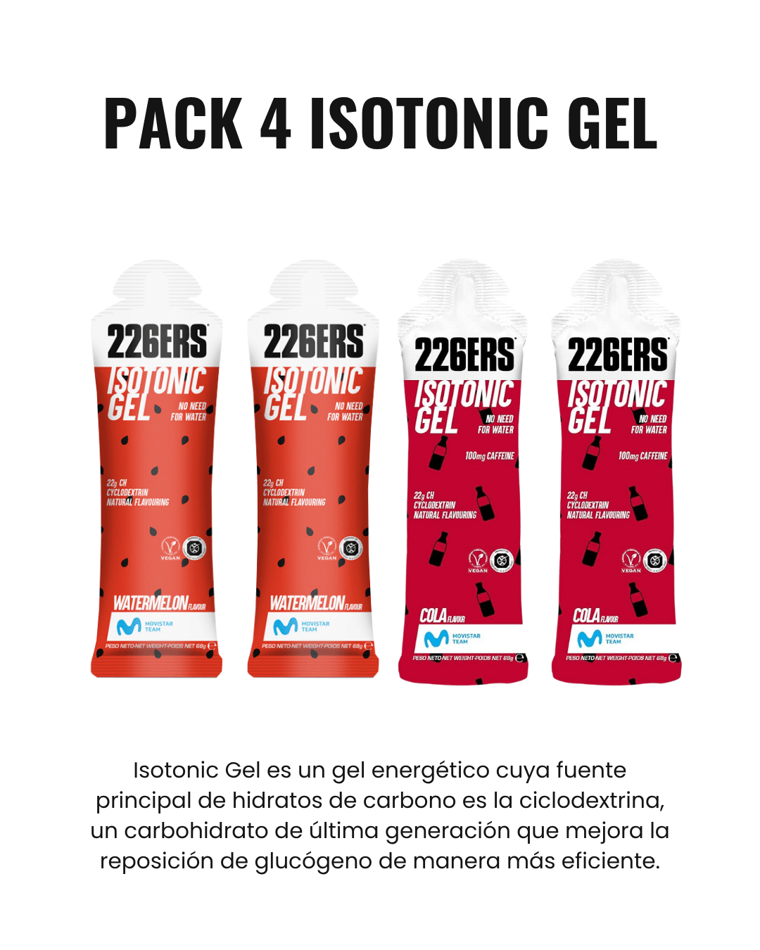 PACK DE GELES- 4 ISOTONIC GEL